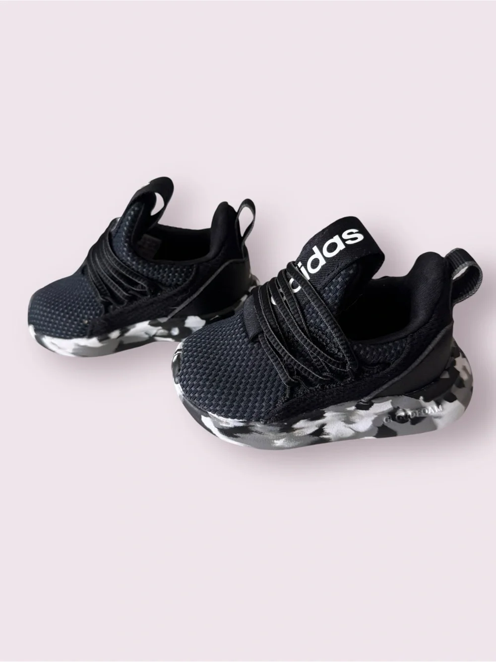 Adidas Lite Racer Adapt 7.0 Kids Sneakers Black Camo Size 4K NWOT